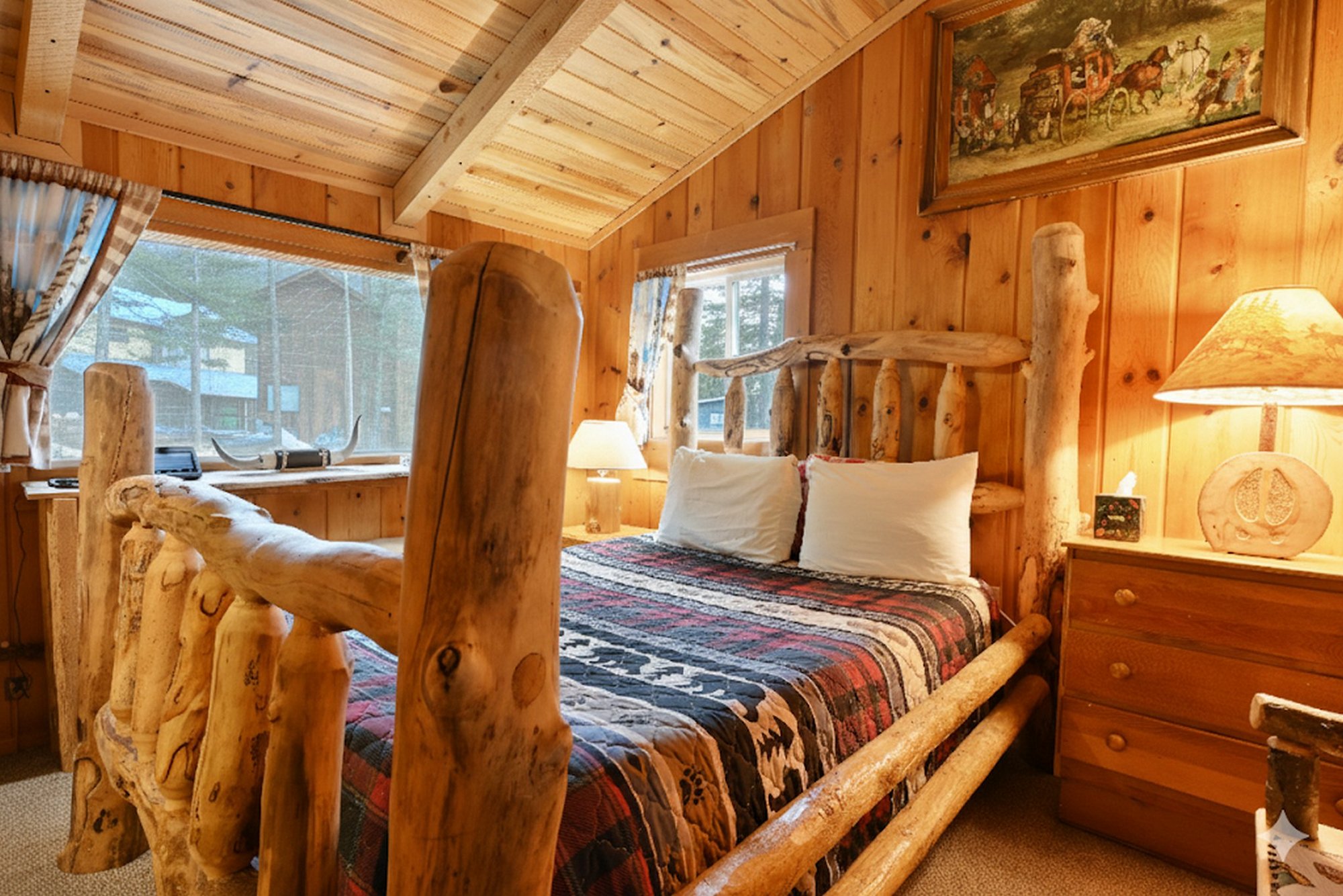 Bedroom with Log Frame